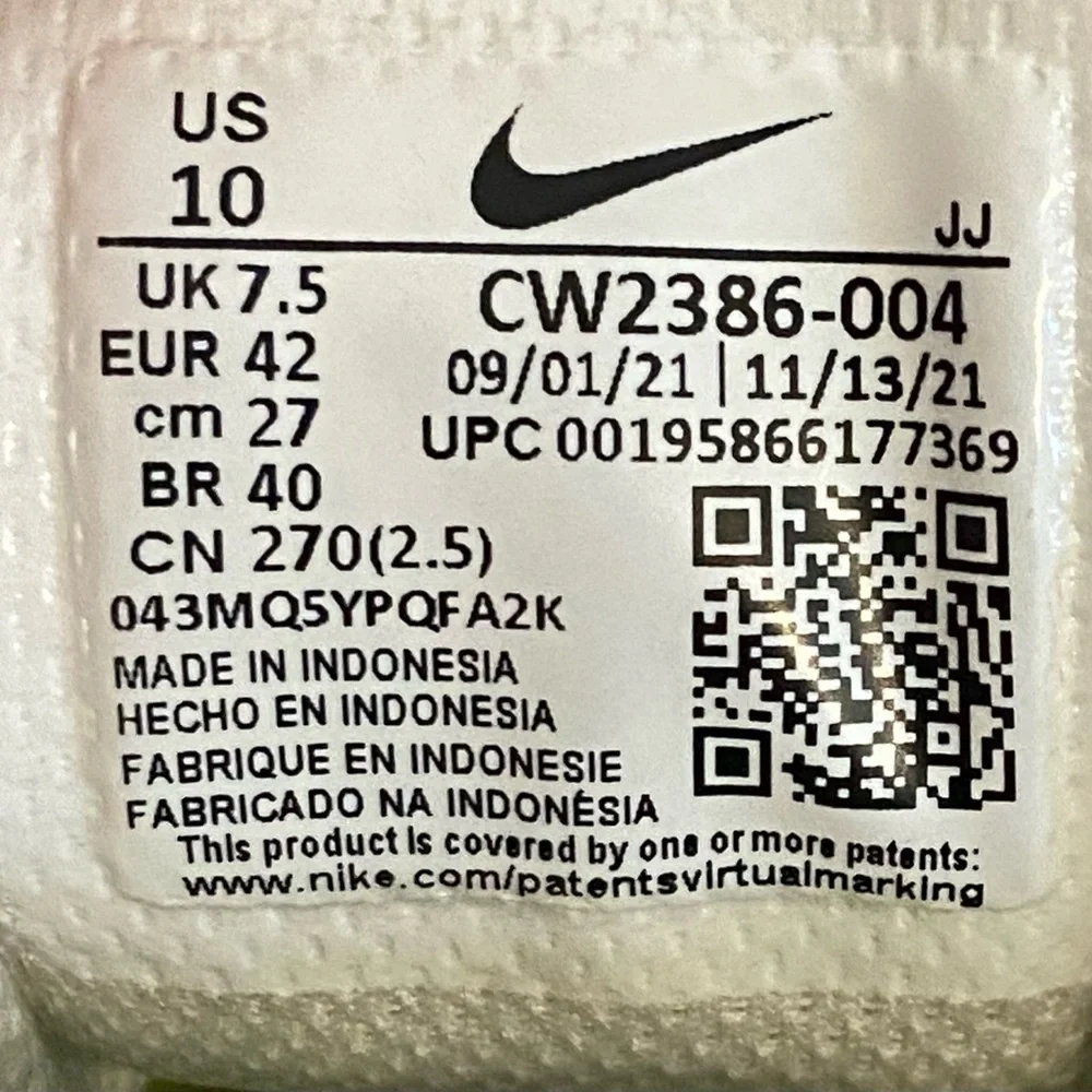 Nike Womens Crater Impact CW2386-004 White Running Shoes Sneakers Size 10